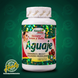 NATURAL MEDIX – AGUAJE + FENOGRECO, MACA Y COLÁGENO HIDROLIZADO "SIEMPRE JOVEN Y BELLA" (100 Cápsulas 500mg)